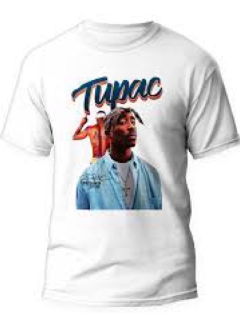 Gray Tupac Graphic T-Shirt